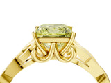 Yellow gold Fancy Yellow Princess Cut Diamond Solitaire Celtic Knot Ring with Four-Prong Setting_41
