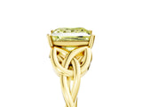 Yellow gold Fancy Yellow Princess Cut Diamond Solitaire Celtic Knot Ring with Four-Prong Setting_42