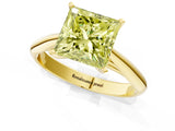 Yellow gold Fancy Yellow Princess Cut Diamond Solitaire Engagement Ring with Cathedral Setting and Four-Prong Mount_67