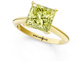 Yellow gold Fancy Yellow Princess Cut Diamond Solitaire Engagement Ring with Classic Band and Four-Prong Setting_37