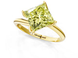 Yellow gold Fancy Yellow Princess Cut Diamond Solitaire Engagement Ring with Four-Prong Setting and Classic Band_21