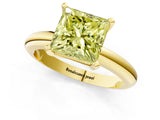 Yellow gold Fancy Yellow Princess Cut Diamond Solitaire Engagement Ring with Round Band and Four-Prong Setting_95