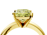 Yellow gold Fancy Yellow Princess Cut Diamond Solitaire Engagement Ring with Round Band and Four-Prong Setting_98