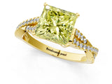 Yellow gold Fancy Yellow Princess Cut Diamond Solitaire Engagement Ring with Twisted Pavé Band and Four-Prong Setting_33