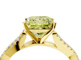Yellow gold Fancy Yellow Princess Cut Diamond Solitaire Engagement Ring with Twisted Pavé Band and Four-Prong Setting_36