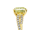 Yellow gold Fancy Yellow Princess Cut Diamond Solitaire Engagement Ring with Twisted Pavé Band and Four-Prong Setting_37