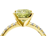 Yellow gold Fancy Yellow Princess Cut Diamond Solitaire Pavé Engagement Ring with Round Band and Prong Setting_40
