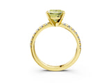 Yellow gold Fancy Yellow Princess Cut Diamond Solitaire Pavé Engagement Ring with Round Band and Prong Setting_75