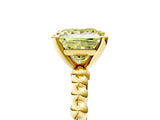 Yellow gold Fancy Yellow Princess Cut Diamond Solitaire Ring with Beaded Band and Prong Setting_28