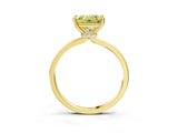 Yellow gold Fancy Yellow Princess Cut Diamond Solitaire Ring with Classic Band and Four-Prong Setting_3