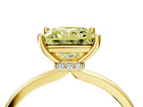 Yellow gold Fancy Yellow Princess Cut Diamond Solitaire Ring with Classic Band and Four-Prong Setting_4