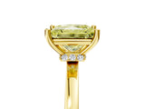 Yellow gold Fancy Yellow Princess Cut Diamond Solitaire Ring with Classic Band and Four-Prong Setting_5