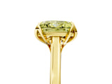Yellow gold Fancy Yellow Princess Cut Diamond Solitaire Ring with Flower Prong Setting and Classic Band_58