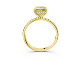 Yellow gold Fancy Yellow Princess Cut Diamond Solitaire Ring with Four-Prong Setting and Pavé Band_6