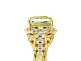 Yellow gold Fancy Yellow Princess Cut Diamond Solitaire Ring with Hidden Halo and Pavé Band_32
