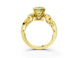 Yellow gold Fancy Yellow Princess Cut Diamond Solitaire Ring with Milgrain Pavé Band and Four-Prong Setting_21