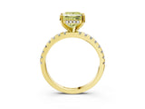 Yellow gold Fancy Yellow Princess Cut Diamond Solitaire Ring with Pavé Band and Four-Prong Setting_20