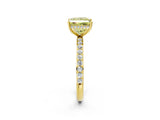 Yellow gold Fancy Yellow Princess Cut Diamond Solitaire Ring with Pavé Band and Hidden Halo_22