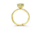Yellow gold Fancy Yellow Princess Cut Diamond Solitaire Ring with Pavé Band and Hidden Halo_23