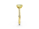 Yellow gold Fancy Yellow Princess Cut Diamond Solitaire Ring with Pavé Band and Prong Setting_14