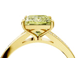 Yellow gold Fancy Yellow Princess Cut Diamond Solitaire Ring with Pavé Band and Prong Setting_16