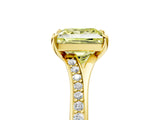 Yellow gold Fancy Yellow Princess Cut Diamond Solitaire Ring with Pavé Band and Prong Setting_17