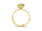 Yellow gold Fancy Yellow Princess Cut Diamond Solitaire Ring with Pave Band and Four Prong Setting_15