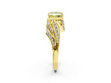 Yellow gold Fancy Yellow Princess Cut Diamond Solitaire Ring with Prong Setting and Twisted Pavé Band_2