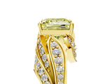 Yellow gold Fancy Yellow Princess Cut Diamond Solitaire Ring with Prong Setting and Twisted Pavé Band_5