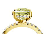 Yellow gold Fancy Yellow Princess Cut Diamond Solitaire Ring with Round  Pavé Band and Four-Prong Setting_40