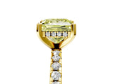 Yellow gold Fancy Yellow Princess Cut Diamond Solitaire Ring with Round  Pavé Band and Four-Prong Setting_41