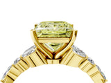 Yellow gold Fancy Yellow Princess Cut Diamond Solitaire Ring with Side Stones and Four-Prong Setting_21