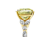 Yellow gold Fancy Yellow Princess Cut Diamond Solitaire Ring with Side Stones and Four-Prong Setting_22