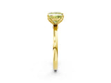 Yellow gold Fancy Yellow Princess Cut Diamond Solitaire Ring with Thin Band and Prong Setting_14