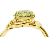 Yellow gold Fancy Yellow Princess Cut Diamond Solitaire Ring with Twist Band and Four-Prong Setting_33
