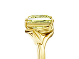 Yellow gold Fancy Yellow Princess Cut Diamond Solitaire Ring with Twist Band and Four-Prong Setting_34