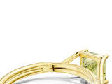 Yellow gold Fancy Yellow Princess Cut Diamond Solitaire Twist Band Prong Setting Ring_80