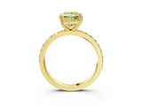 Yellow gold Fancy Yellow Princess  Cut Diamond Solitaire with Pave Band and Four-Prong Setting 13