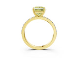 Yellow gold Fancy Yellow Princess  Cut Diamond Solitaire with Pave Band and Four-Prong Setting 6