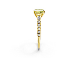 Yellow gold Fancy Yellow Princess  Cut Diamond Solitaire with Pave Band and Four-Prong Setting_2