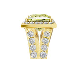 Yellow gold Fancy Yellow Princess Cut Diamond Split Shank Halo Ring with Four-Prong Setting_22