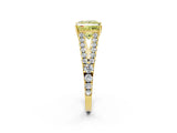 Yellow gold Fancy Yellow Princess Cut Diamond Split Shank Pavé Engagement Ring with Four-Prong Setting_19