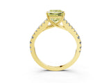 Yellow gold Fancy Yellow Princess Cut Diamond Split Shank Pavé Engagement Ring with Four-Prong Setting_20
