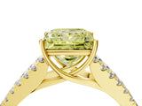 Yellow gold Fancy Yellow Princess Cut Diamond Split Shank Pavé Engagement Ring with Four-Prong Setting_21