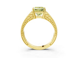 Yellow gold Fancy Yellow Princess Cut Diamond Split Shank Ring with Pavé Band and Four-Prong Setting_19