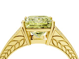 Yellow gold Fancy Yellow Princess Cut Diamond Split Shank Ring with Pavé Band and Four-Prong Setting_20