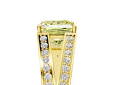 Yellow gold Fancy Yellow Princess Cut Diamond Split Shank Ring with Pavé Band and Four-Prong Setting_21
