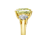 Yellow gold Fancy Yellow Princess Cut Diamond Three-Stone Engagement Ring with Prong Setting and Pavé Band_5
