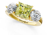 Yellow gold Fancy Yellow Princess Cut Diamond Three-Stone Ring with Prong Setting and Classic Band_47