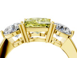 Yellow gold Fancy Yellow Princess Cut Diamond Three-Stone Ring with Prong Setting and Classic Band_50